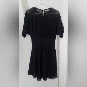 Francesca's Collections Black Textured Midi Dress